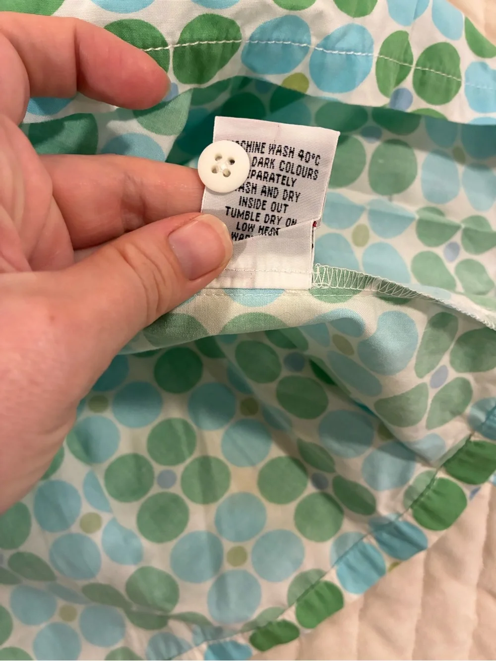 Mini Boden Green and Light Blue Polka Dot Pleated Skirt